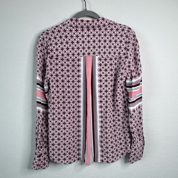 Boden Womens 4R Placement Print Shirt Blouse Long Sleeve Geometric Office Career - Picture 6 of 8